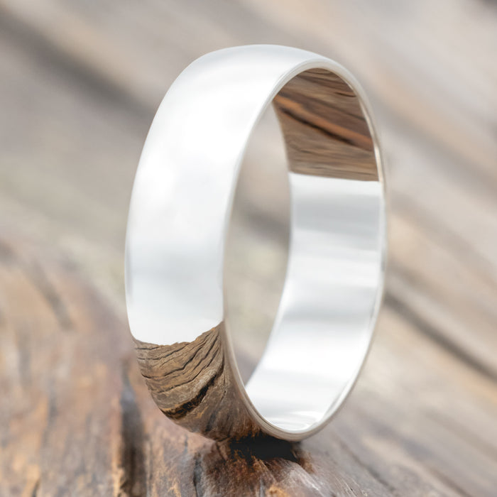 14K SOLID METAL WEDDING BAND WITH DOMED PROFILE-Staghead Designs