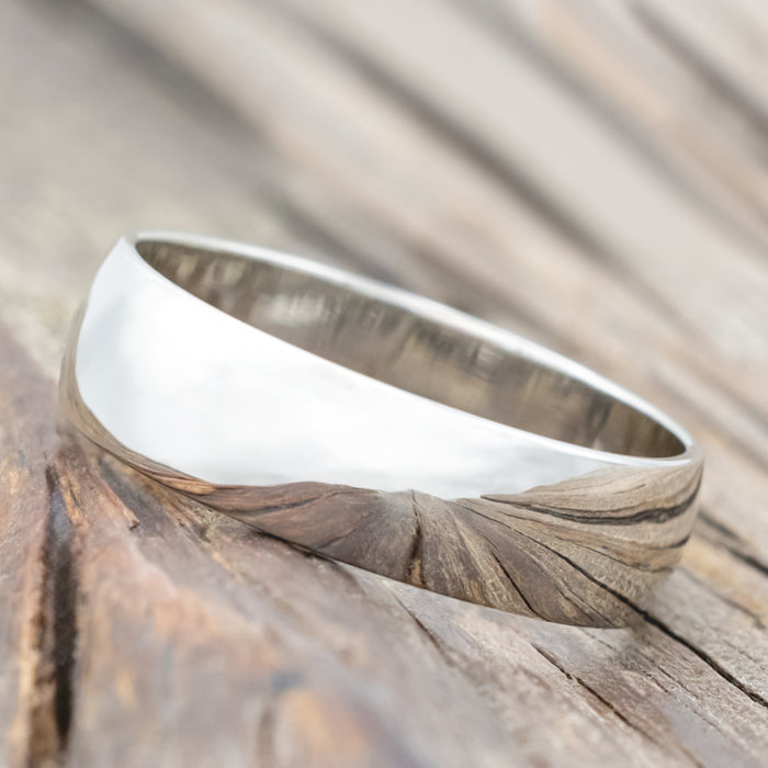 14K SOLID METAL WEDDING BAND WITH DOMED PROFILE-Staghead Designs