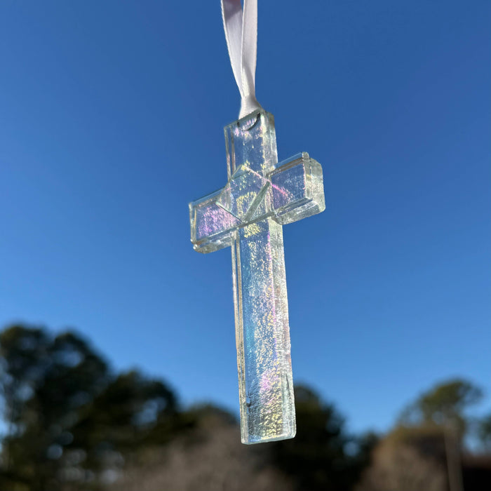1st Holy Communion Gift: Iridescent Glass Cross