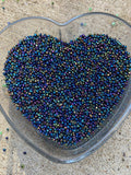 3mm- 8/0 beads,  Iridescent Black - Rainbow Black- beads, 8/0 Seed Beads Glass Beads, 450 Grams
