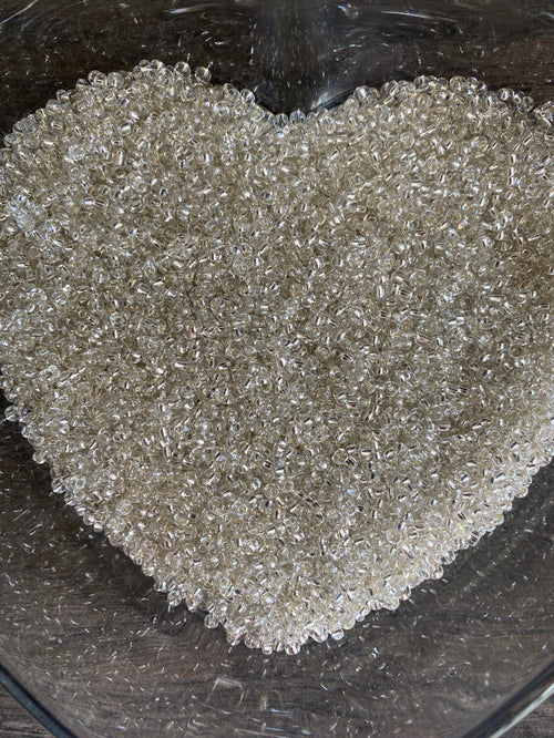 3mm- 8/0 beads,  Silver beads, Clear- 8/0 Seed Beads Glass Beads, 450 Grams,