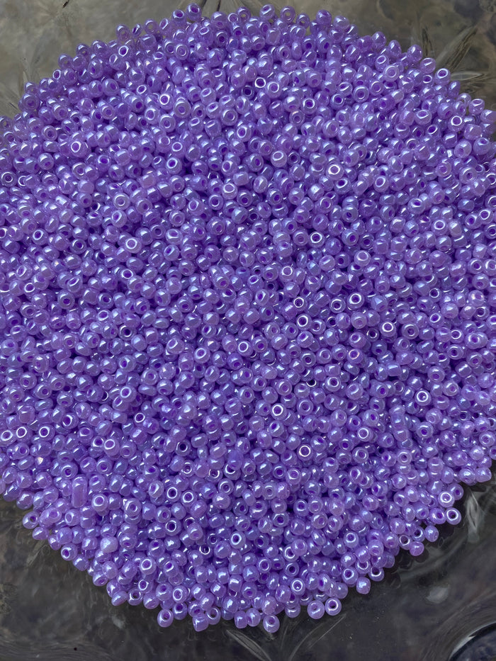 3mm Glass beads - Lavender Soft Lavender Purple beads,   Pearly beads, 8/0 Seed Beads Glass Beads, 450 Grams