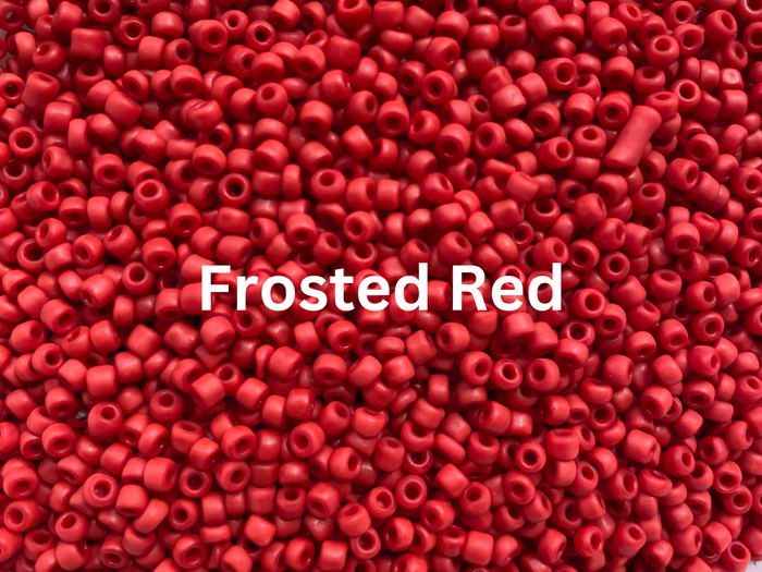 3mm Seed Beads, Size 8/0 - Matte; Translucent & Frosted Red 450grams