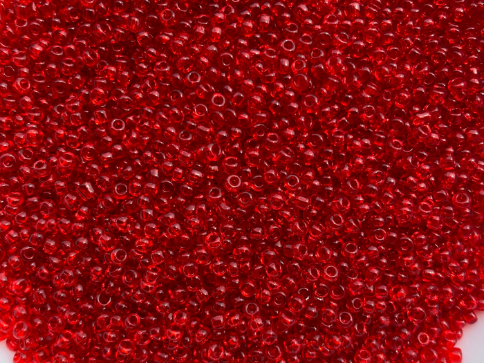 3mm Seed Beads, Size 8/0 - Matte; Translucent & Frosted Red 450grams