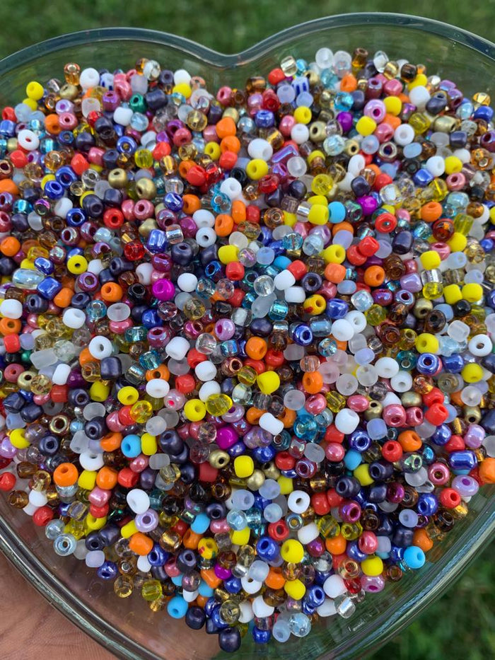 4mm Mixed Seed Beads Glass, Size 6/0 glass beads,  Seed Beads Bulk