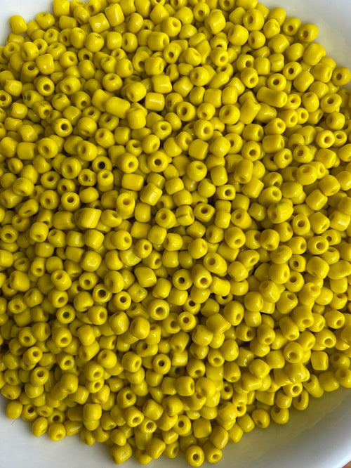 4mm Yellow Glass Beads Mix - 6/0 - Multiple Shades for Jewelry Making (450g)
