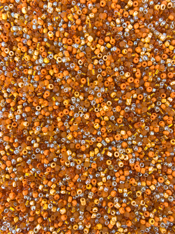 Orange Seed Bead Mix 4mm