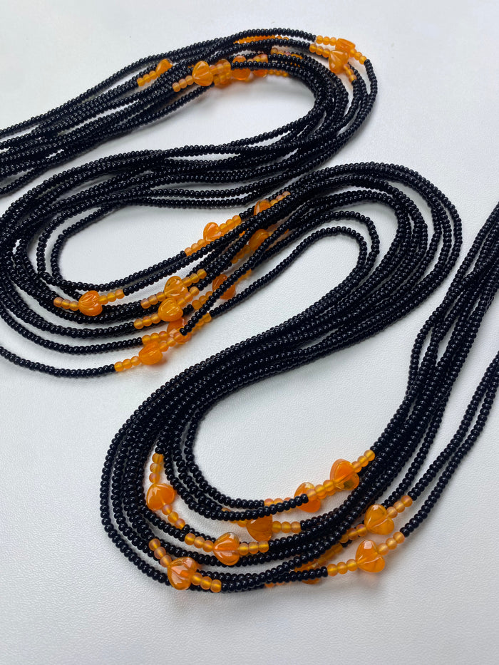 Black Waist Bead- Sunset love