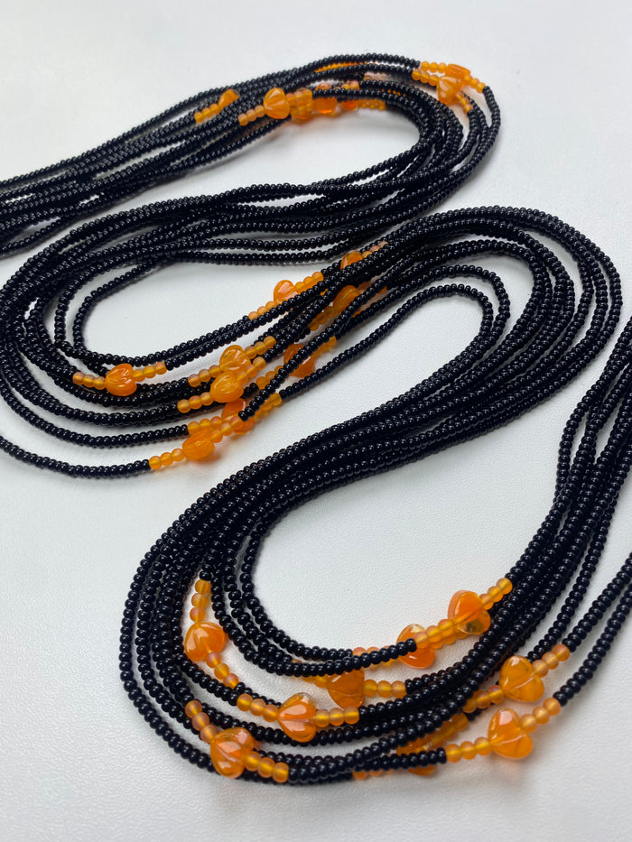 Black Waist Bead- Sunset love