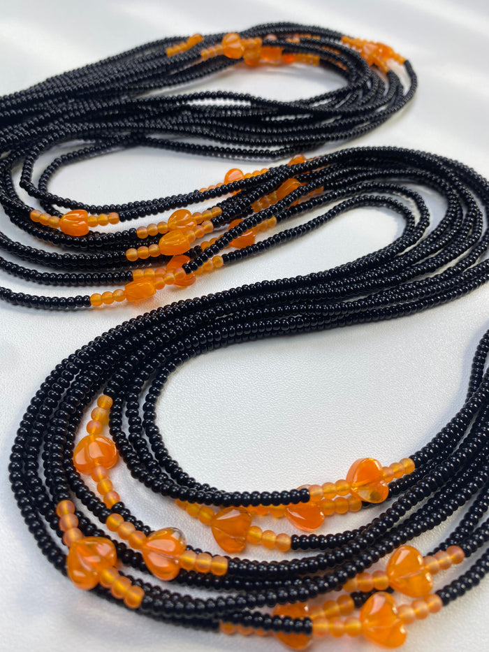 Black Waist Bead- Sunset love