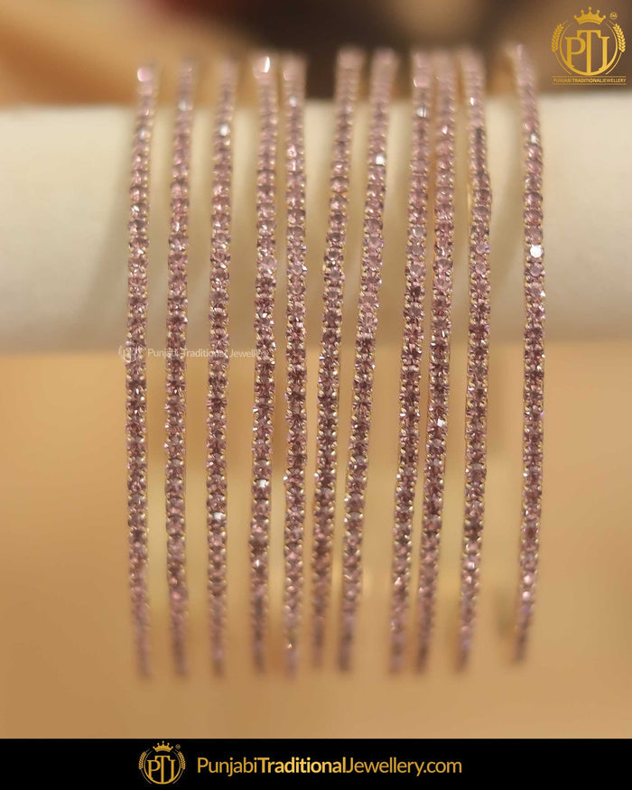 AD Stone Bangles (12 piece) | Punjabi Traditional Jewellery Exclusive