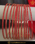 AD Stone Rubby Bangles (12 piece) | Punjabi Traditional Jewellery Exclusive