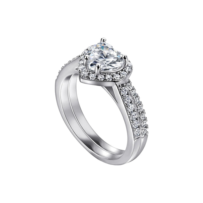 Adélaïde White Heart Ring Set