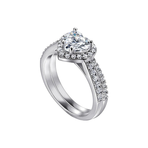 Adélaïde White Heart Ring Set