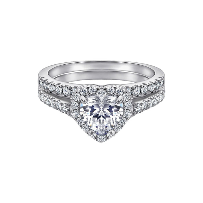 Adélaïde White Heart Ring Set