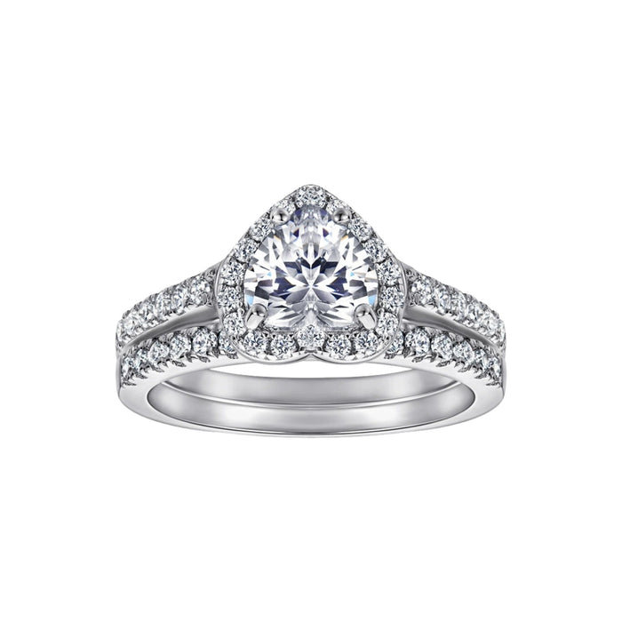 Adélaïde White Heart Ring Set