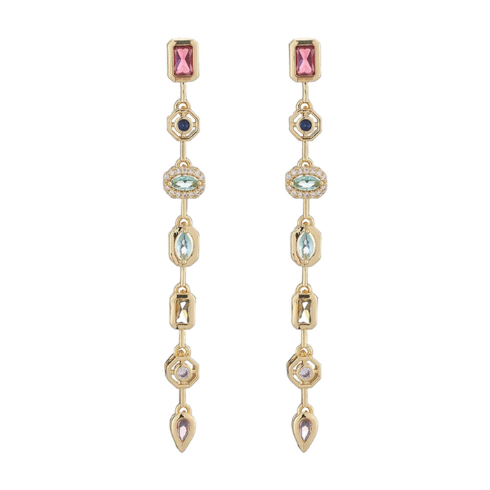 Adelrike Multicolor Mixed Shape Drop Earrings