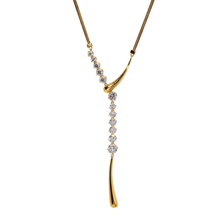 Agatha 18K Gold Y-Shaped Drop Necklace