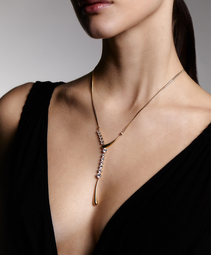 Agatha 18K Gold Y-Shaped Drop Necklace