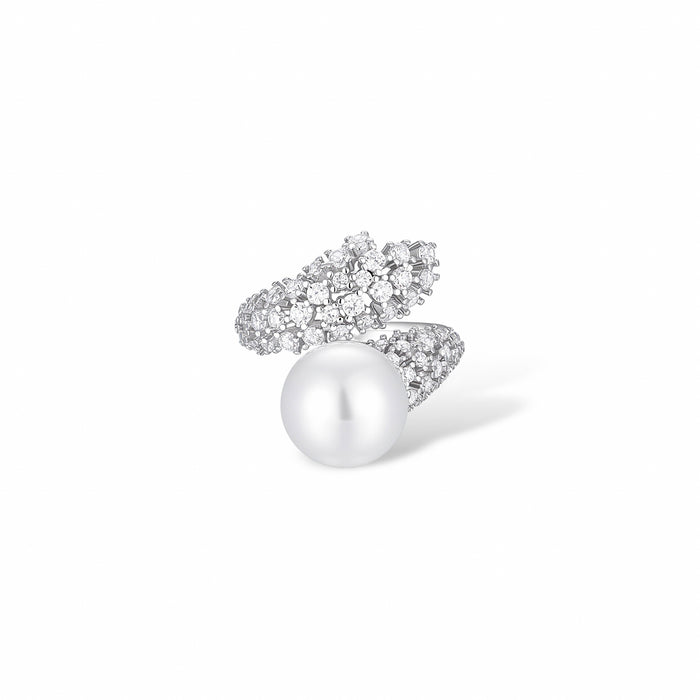 Agile White Pearl Open Ring