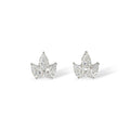 Agneline White Teardrop Crown Stud Earrings