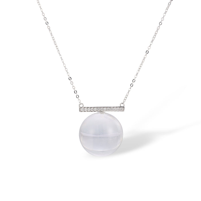 Amalhild White Spherical Crystal Necklace
