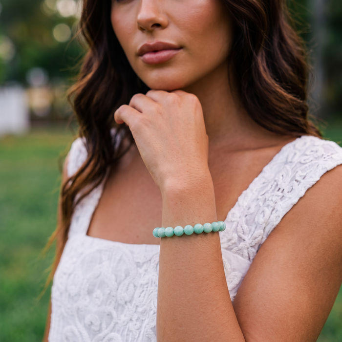 Amazonite 8mm Gemstone Bracelet with Model