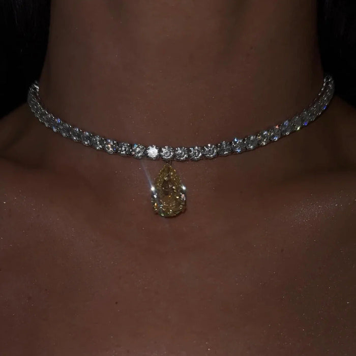 Amédine Yellow Teardrop Necklace