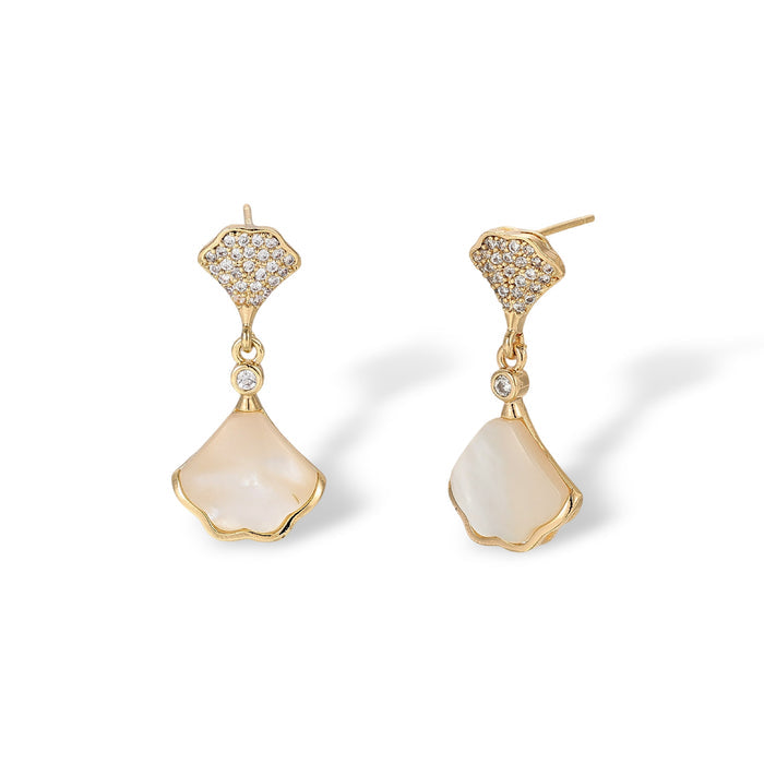 Améliane 18K Gold Fan Mother-of-Pearl Drop Earrings