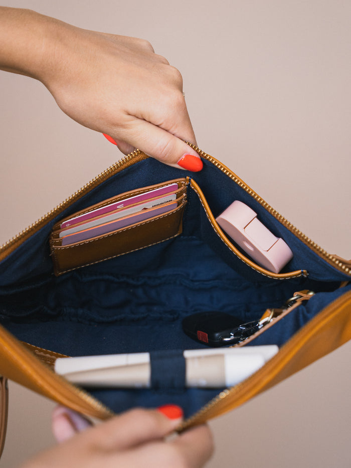 Amy Crossbody Bag | Light Brown Genuine Leather Everyday Purse