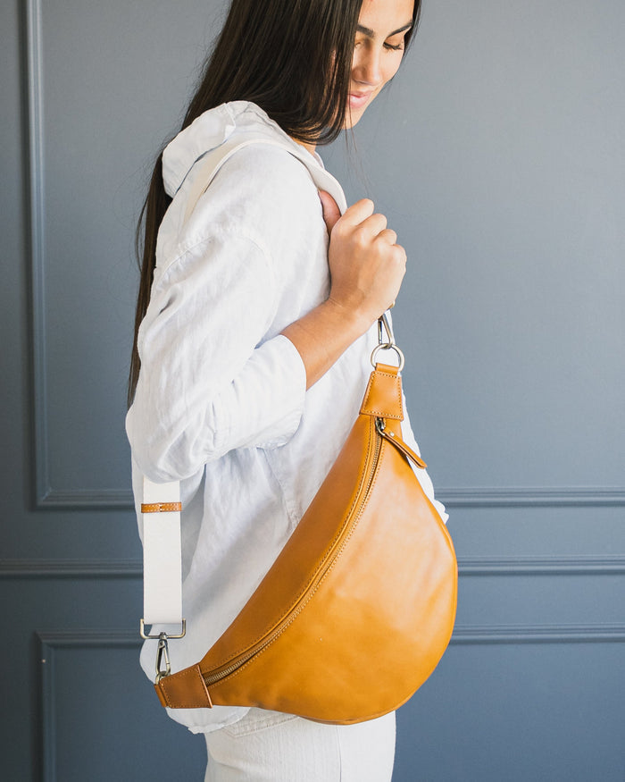 Amy Crossbody Bag | Light Brown Genuine Leather Everyday Purse