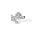 Andrina White Rose Floral Open Ring