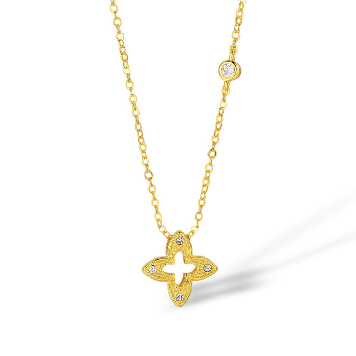 Anneliese 14K Gold Trèfle Necklace