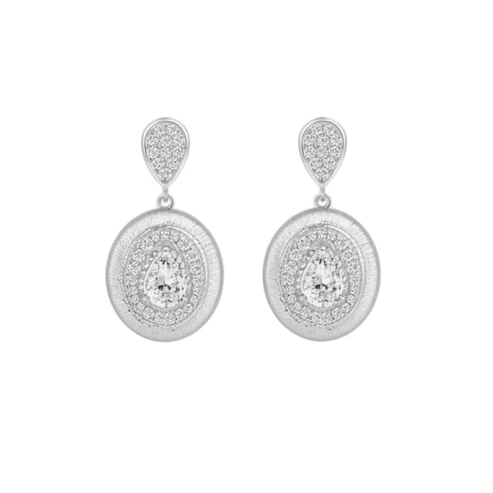Anshild 14K Gold Teardrop Round Moissanite Drop Earrings