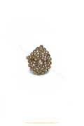 Antique Gold Finished Champagne Stone Ring By PTJ