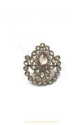 Antique Gold Finished Champagne Stone Ring By PTJ