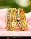Antique Gold Finished Satrangi Johda bangles Openable Bangles (Pair) | Punjabi Traditional Jewellery Exclusive