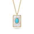 Araminte Mother-Of-Pearl Oval Turquoise Necklace