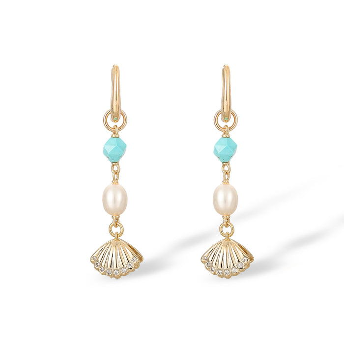 Araminte Turquoise Pearl Shell Earrings