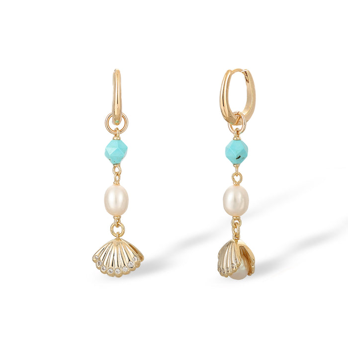 Araminte Turquoise Pearl Shell Earrings