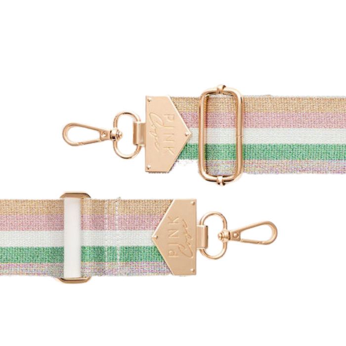 BAG STRAPS | 14K GLITTER PINK/GREEN | GOLD