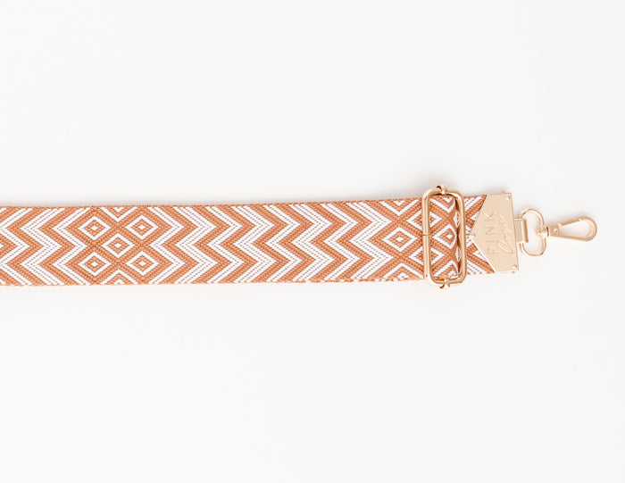 BAG STRAPS | ALMOND ZIG ZAG | GOLD