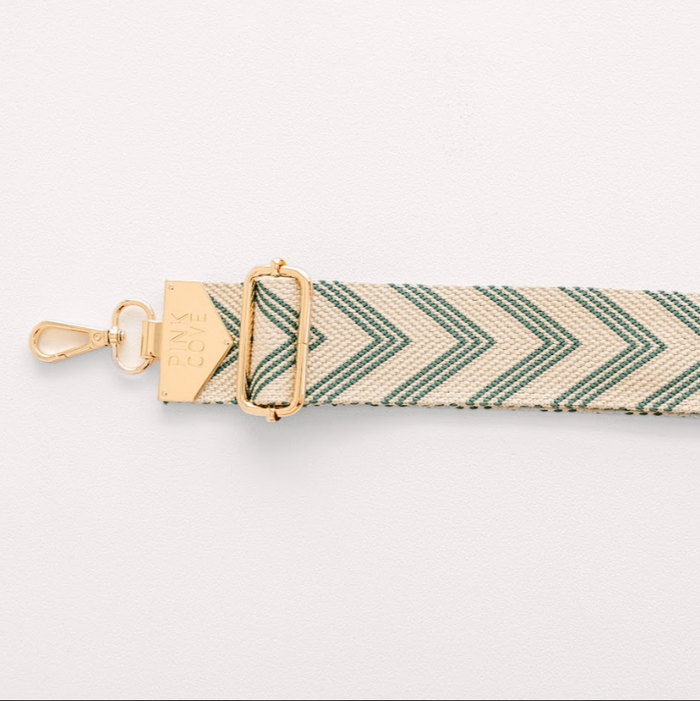 BAG STRAPS | ARROWS DARK GREEN | GOLD