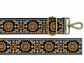 Bag Straps | Black and Gold Floral | Gold/Brass
