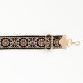 BAG STRAPS | BLACK AND RUST FLORAL | GOLD