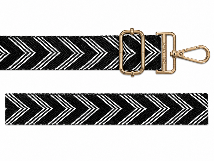 BAG STRAPS | BLACK CHEVRON | GOLD/BRASS