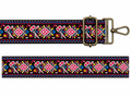 BAG STRAPS | BLACK FLORAL | GOLD/BRASS
