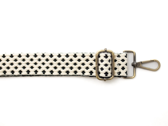 BAG STRAPS | BLACK GEO | BRASS