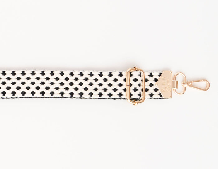 BAG STRAPS | BLACK GEO | GOLD