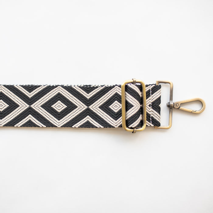 BAG STRAPS | BLACK/WHITE DIAMOND | BRASS
